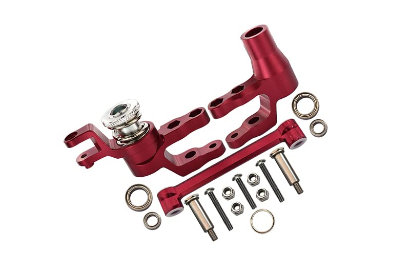 Aluminum Steering Assembly For Traxxas 1:10 4WD MAXX 89076-4 / 4WD MAXX with WideMAXX 89086-4/1:8 4WD Maxx Slash 6S 102076-4 Upgrades - Red