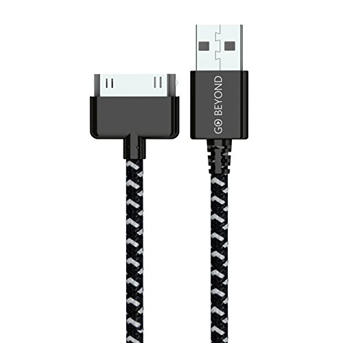 Go Beyond (TM) 6 Feet 30 Pin Nylon Braided Premium USB Charging Data Sync Cable for Apple iPod, iPhone, and iPad