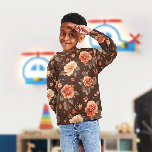 JUNZAN Cartoon Begonia Brown Big Girls Sweatshirt Hoodie Fleece Sweatshirts for Boys Camping 4T4