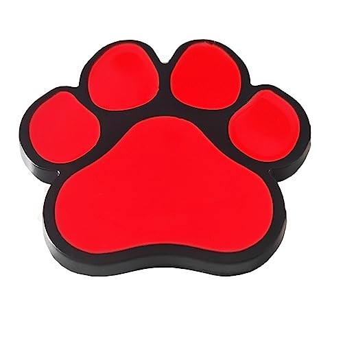 Calcomanía de huella de perro para coche universal, emblema de metal negro y rojo OnlyYou.X 5