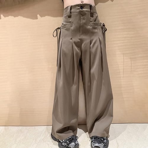 Teen Girls Baggy Casual Pants Elastic High Waisted Solid Color Loose Palazzo Pants Trendy Lightweight Soft Trousers4