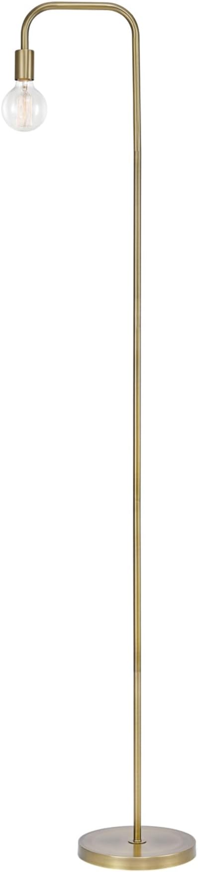 Globe Electric Holden 70" Floor Lamp, Matte Brass, in-Line On/Off Foot Switch 67068, Metal, 60 W, Gold