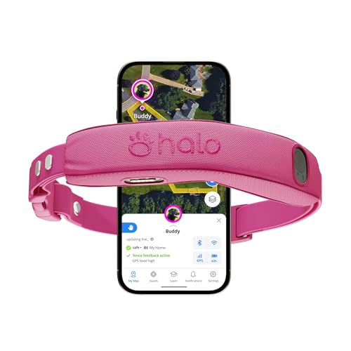 Halo Collar 5, New Wireless Dog Fence & GPS Dog Collar, Subscription Required, Waterproof, Orchid, One Size