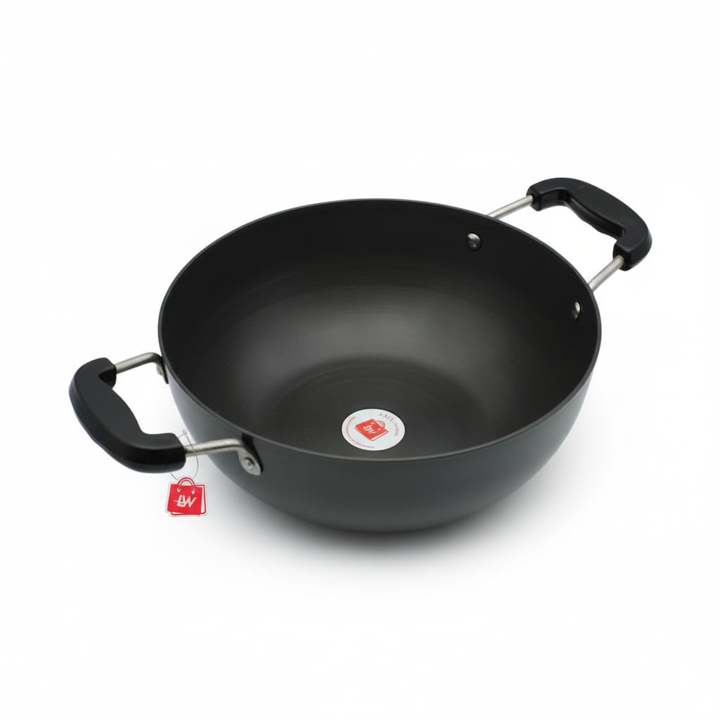 LAZYwindow Hard Anodised Kadhai 3L | 25.5 cm Deep Kadai (Black) | Induction Base | Durable, Even-Heat Cooking | Long-Lasting Cookware-image-47