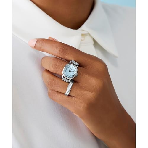 Image of TIMEX Cavatina Square 7mm Blue Dial Analog Women Ring Watch - TW2Y77200UJ