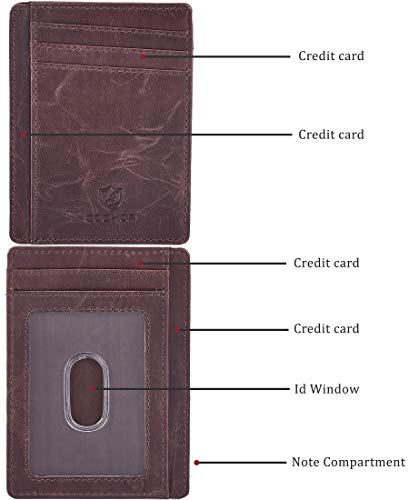 Front Pocket Wallet for Men Women Slim Minimalist Real Leather RFID Blocking Credit Card Holder4