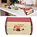 SALALIS Bread Storage Box, Metal Bread Bin Large Capacity Bread Keeper Container with Roll Top Lid for Kitchen Counter 13 x 9 x 5.7 Inches(Red)