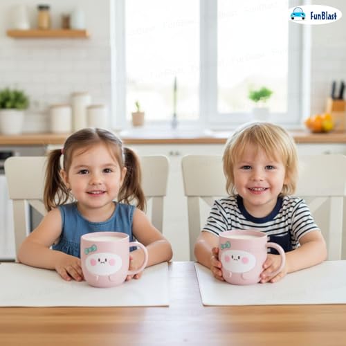 Image of FunBlast Milk Mug for Kids - 350 Ml; Unbreakable Mug for Kids, Milk Mugs for Kids Unbreakable - Milk Drinking Cup for Kids (Pink4)