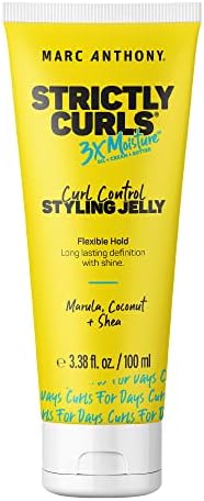 Marc Anthony Styling Jelly, Strictly Curls - 3x Moisture Hair Gel For Long-Lasting Curl Definition - Shea Butter, Marula Oil, Aloe Vera & Coconut Cream - Sulfate Free & Color Safe For Dry Damaged Hair
