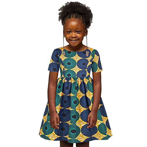 Toddler Baby Girls African Dashiki Dress Short Sleeve Round Neck Traditional Dresses Outfits Girls Long Dresses3
