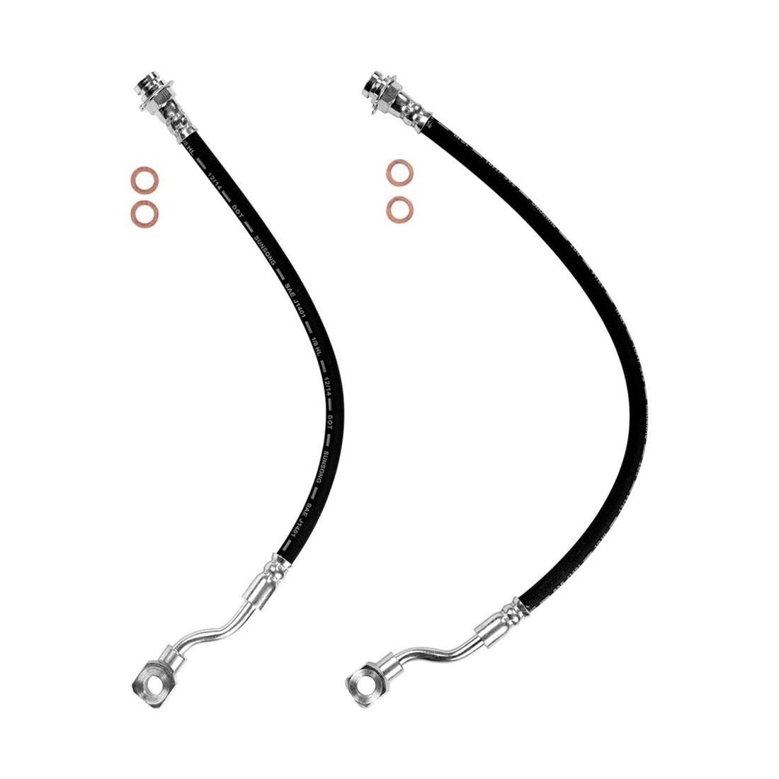 2-Piece Rear Brake Hydraulic Hose Set For Chevy Silverado/GMC Sierra 1500 (99-04)