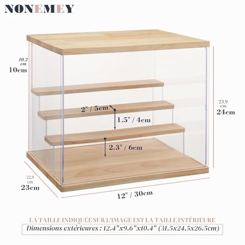 Vitrine en acrylique NONEMEY à 4 niveaux avec LED pour figurines