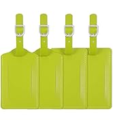Leather Luggage Tags 4 Pack Bag Suitcase Labels