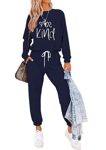 Image of PRETTYGARDEN Travel Outfit Women 2 Piece Lounge Sets | Long Sleeve Shirts, Jogger Pants Pockets, Matching Track Suits, Fall Spring Comfy Clothes for Casual Outing, Cruise, Airport