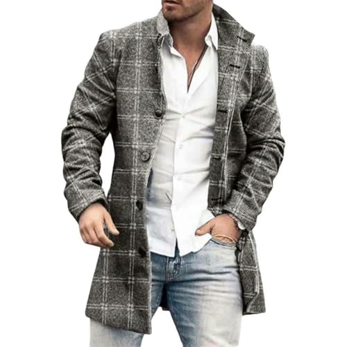 Manteau chaud homme épais avec poche isolante et boutonnage traditionnel