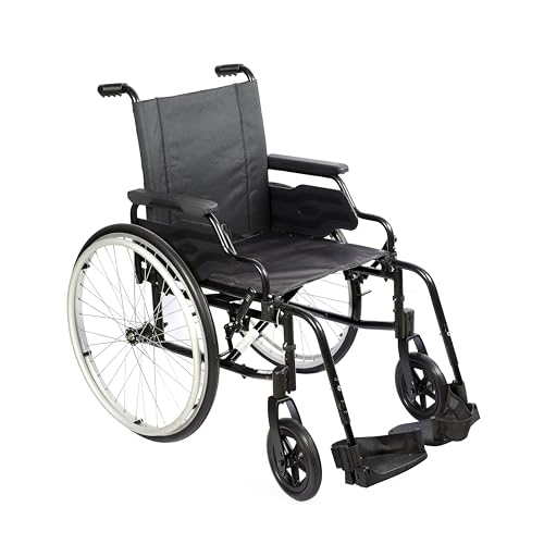 Image of 3000 Self-Propelled /Attendant Steel Wheelchair for Elderly & Patients | 8 inch PU Castors and 24 inch Rear Wheels with PU tires | Weight Capacity 125 kg | Lightweight Foldable Design | Seat Size 16 inch