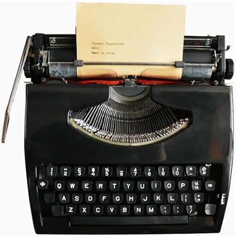 Vintage Manual Typewriter - Classic Black Typewriter Machine with Ribbon for Typing Letters & Notes, Retro Home Office Decor, for Writers & Collectors.