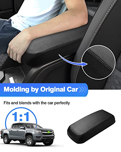 Image of Autorder Center Console Cover for 2015-2022 Chevrolet Chevy Colorado /GMC Canyon Accessories Armrest Cover Anti-Scratch Middle Console Pad Leather Armrest Protector