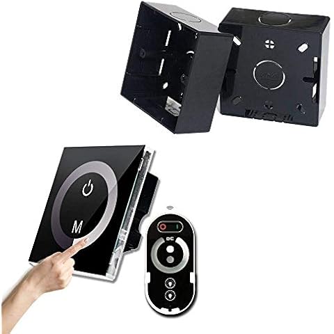 KITASST 12V DC Touch Dimmer Switch with Remote Control Plus 86 Type Dimmer Switch Mounting Junction Box Cover