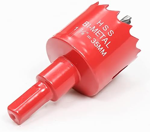 120mm HSS Bi-Metal Hole Saw, Red Finish Corn Hole Cutter in 30mm Cutting Depth for Wood Boards, Soft Metal Sheet, Drywall and Plastic