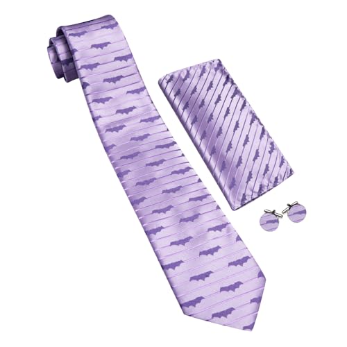 Image of Barry.Wang Fun Animal Ties for Men Designer Handkerchief Cufflink WOVEN Casual Necktie Set Festival