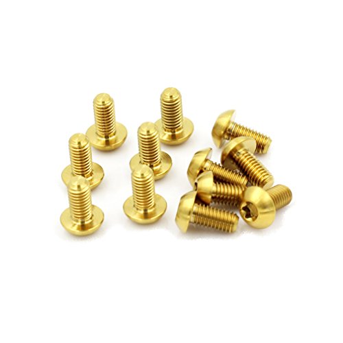 ProRuck M5x10mm Titanio Ti Tornillos para Freno Disco MTB Rotores, Bicicleta Freno Disco de Titanio Torx T25 Tornillos Cover