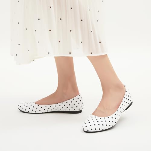Image of Hash Bubbie Women's Flats Shoes Ballet Flats Dress Shoes Comfortable PU Leather Slip on Shoes for Women