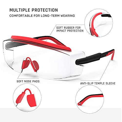 image for TOREGE Anti Fog Safety Glasses, Safety Glasses With Anti-Fog Lense, Ad