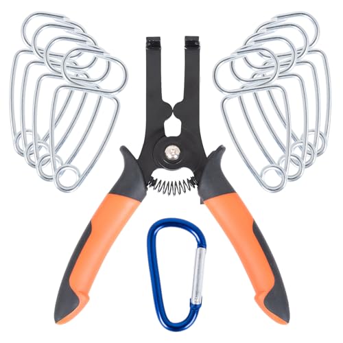 PLATATO 10 Pcs Miter Spring Clamps Kit Spring Loaded Pliers with 8 Miter Clamps for Trim Woodworking Picture Frames Crown Molding Tool