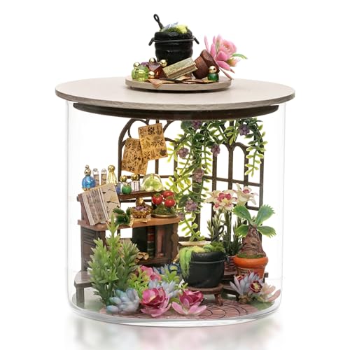 Foyucool DIY Miniature House Kit, Dollhouse Kit with Furnitures, 1:24 Mini House Making Kit for for Adult to Building, Halloween/Home Decorations/Gifts for Family and Friends, Flower Shop