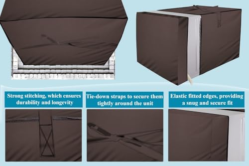 Image of The Furnishing Tree window ac cover suitable for Lloyd 1.5 Ton LW19A3N, Coffee Color Elastic fit Cover for front and rear Of Window Ac
