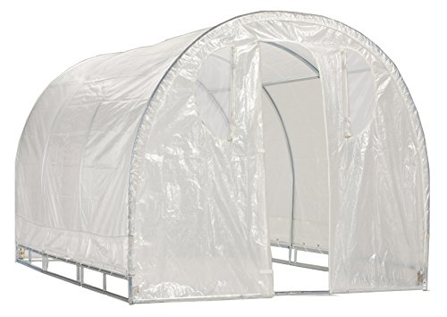 Greenhouse-Weatherguard Walk In Arched Top Garden Hot House Fully Enclosed - Screend Windows for Ventilation, Zippered Door (6'W x 12'L x 6'6"H) Small Hobby Greenhouse for large decks, patios, porches, backyards