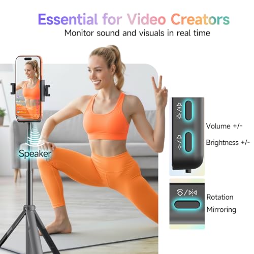 Image of SYNCO Xview Selfie Monitor Screen for iPhone 7-17 Series, Touchscreen Secure Private Wireless P2P, 4K /1080p Magnetic Back Camera Vlog Monitor with 164FT Range for YouTube TikTok Live Streaming