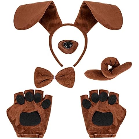 Hifot 5 Stücke Tier Welpen Hund Kostüm Set Welpen Hund Stirnband Ohren Cover