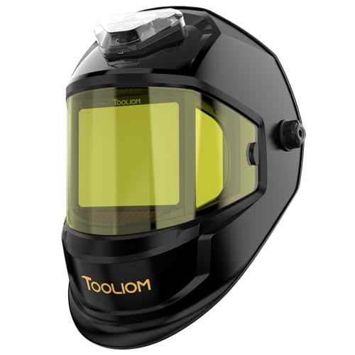 Image of TOOLIOM Auto Darkening Welding Helmet with Panoramic Viewing Welding Mask Type-C Charging & Solar /Rechargeable Battery Powered Welder Hood for TIG MIG Cut Grind