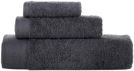 Personalized Towels - Customized Turkish Bath Towel Set - Cotton Towel Set -Monogrammed Towels with Initials Name Embroidery - Idea Housewarming - Wedding (Anthracite)