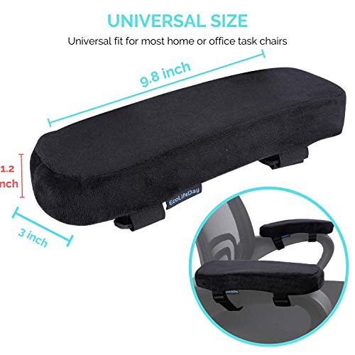 EcoLifeDay Chair armrest Cushions Elbow Pillow Pressure Relief armrest Pads 2-Piece Set of Office Chair armrest Gaming Chair armrest with Quick Rebound Sponge