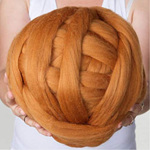 Hilo de lana suave de 1000 g for tejer a mano, mantas de punto, hilos gruesos, hilo for coser, tejer a mano(Brown)