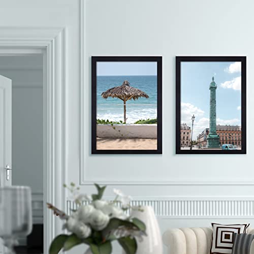Adeco Decorative Black Wood 1 Inch Wide Margin Wall Hanging Poster Picture Photo Frame, 15X21" For 13X19" Images #TOP2