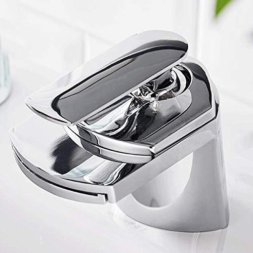 Mitigeur de lavabo salle de bain cascade robinet laiton eau chaude froide chrome