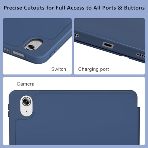 Image of RAYMCRAFT for iPad (A16) 11th Generation Case 11 Inch 2025, for iPad 10th Generation Case 10.9 Inch 2022, Slim Stand Protective Cover with Pencil Holder, Steel Blue