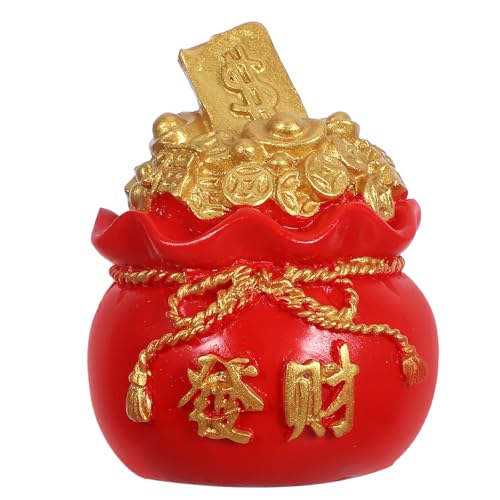 LUOZZY Golden Chinese Money Bag Ornament for Wealth Success Good Luck Home and Car Decoration
