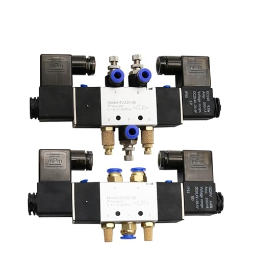 Électrovanne 4V220-08 pour contrôle de vérin double effet DC 24V - 3