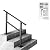 VEVOR Stair Handrail Railing, 3 ft, 3 Steps Handrails for Outdoor, Carbon Steel and Metal Hand Rail with Installation Kit, 0-50 Degree Adjustable, Perfect for Concrete Wooden Floors Ceramic Tiles