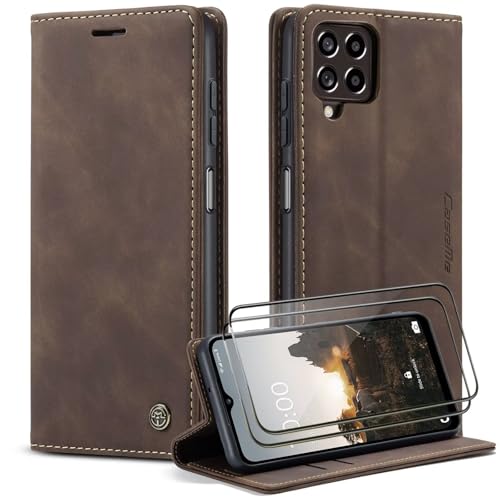 Étui Samsung M33 5G portefeuille café idéal pour voyager léger sans sac