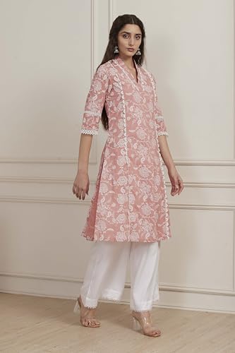 Image of Biba Printed Cotton Straight Casual Kurtas