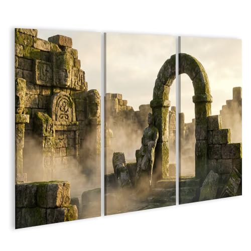 Tableau sur toile pour salon de style déco aventurier et grand triptyque