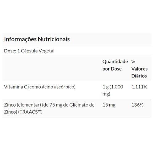 NOW Foods Zinco Imune e Vitamina C 180Veg Caps Importado