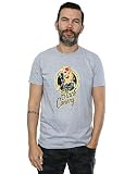 DC Comics Men's Bombshells Black Canary Badge T-Shirt Small Heather Grey