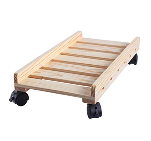 Moving Solid Wood Desktop Pc Case Computer Adjustable Cpu Stand Tower Holder #TOP3